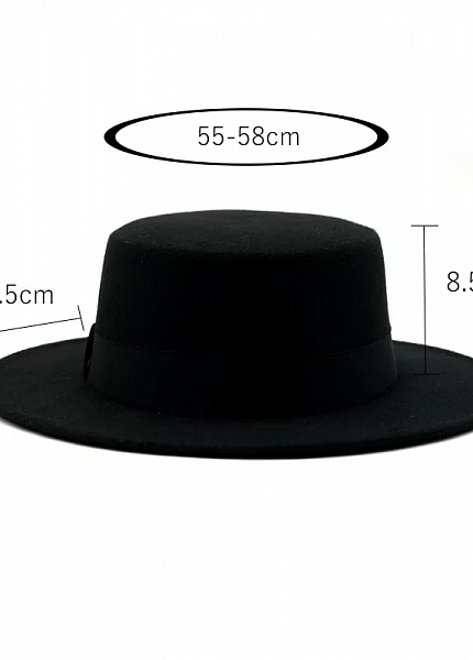 Прокат Шляпа фетровая черная для фотосессии и мероприятия в Омске