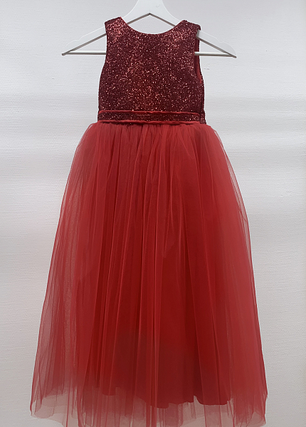 Прокат платья Красное пышное блестящее Руби для фотосессии и мероприятия в Омске
